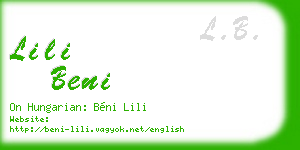 lili beni business card