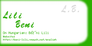 lili beni business card